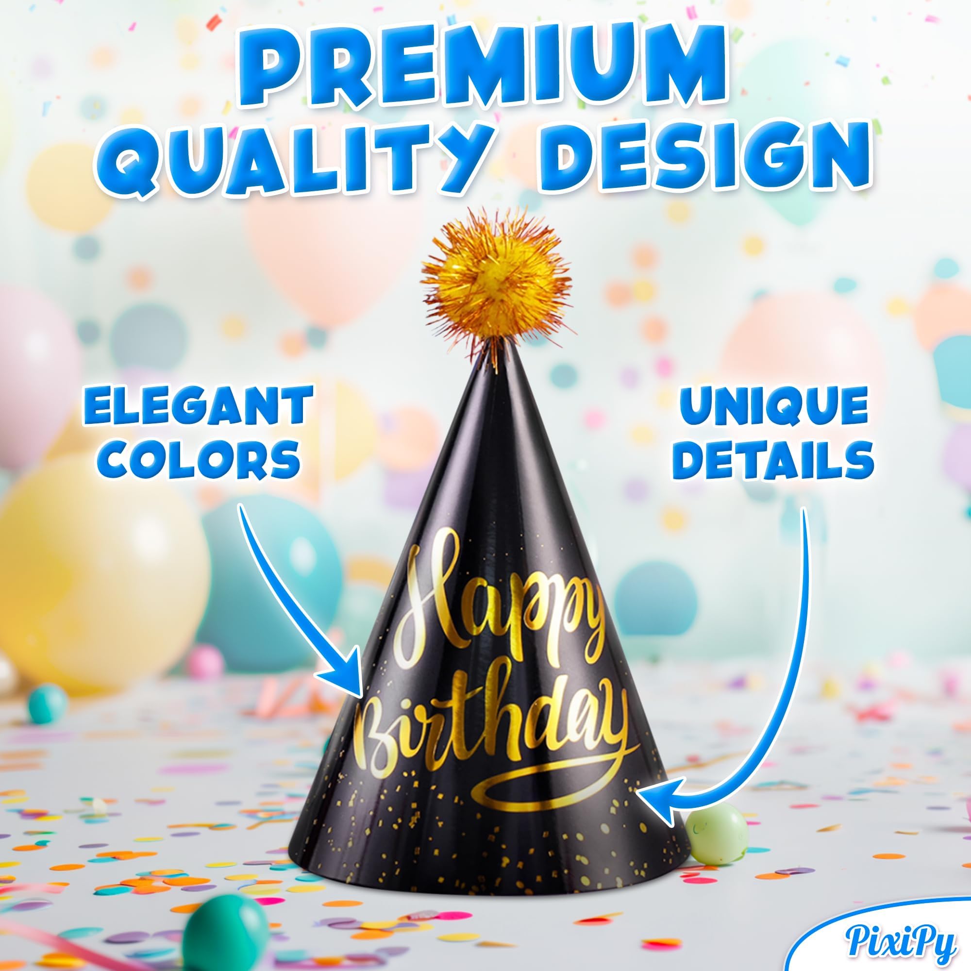 Birthday Party Hats for Kids - 10 Pieces - Celebration Headwear for Unforgettable Parties