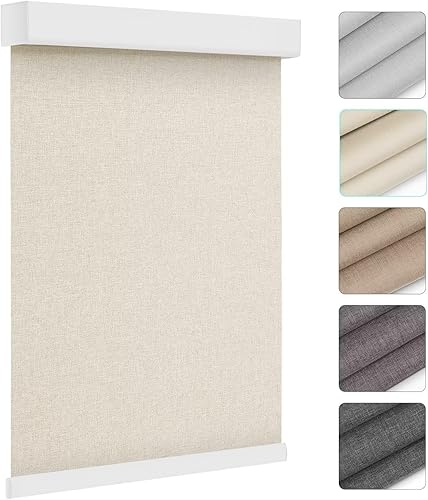 Changshade Persianas enrollables opacas para ventanas, persianas enrollables personalizadas sin cordón con cenefa, protección UV y aislamiento