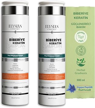 Biberiye & Keratin  ampuan  2 Adet | Copper Peptidli Sa  Bak m  | Sa  D k lmesi Kar t  300 ml