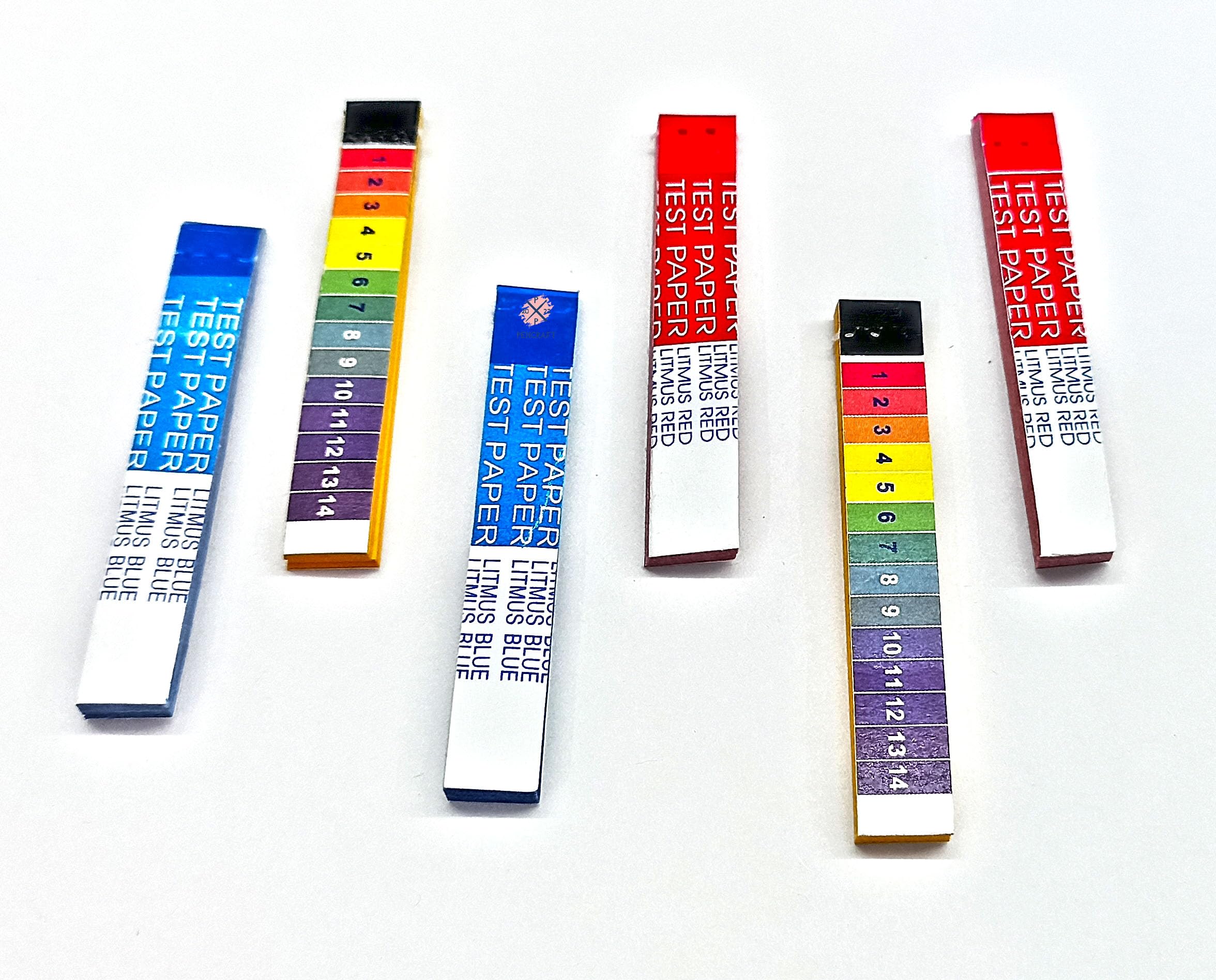 PENCRAFT litmus paper for liquid testing, Red litmus, Blue litmus, Yellow ph paper for acidic/basic testing indicator strips (40+40+40 strips)-image-43