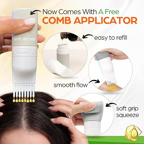 Miniatura 2 de Aceite de batana para el crecimiento del cabello + aplicador de peine  100% puro, orgánico, prensado en frío, sin refinar de Honduras por Dr. Sebi