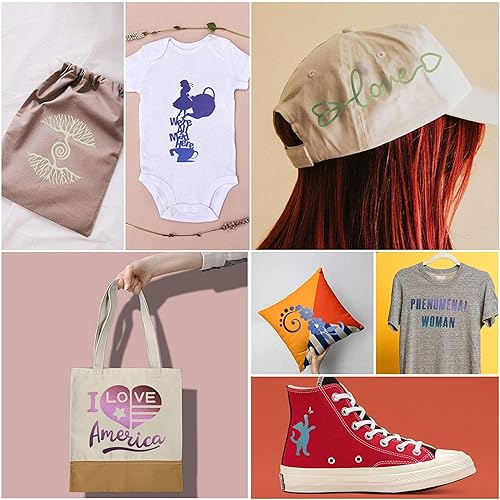 Miniatura 7 de HTVRONT Paquete de 12 vinilos termotransferibles Chameleon HTV de 12 x 12 pulgadas vinilo termotransferible para camisetas 11 colores surtidos de