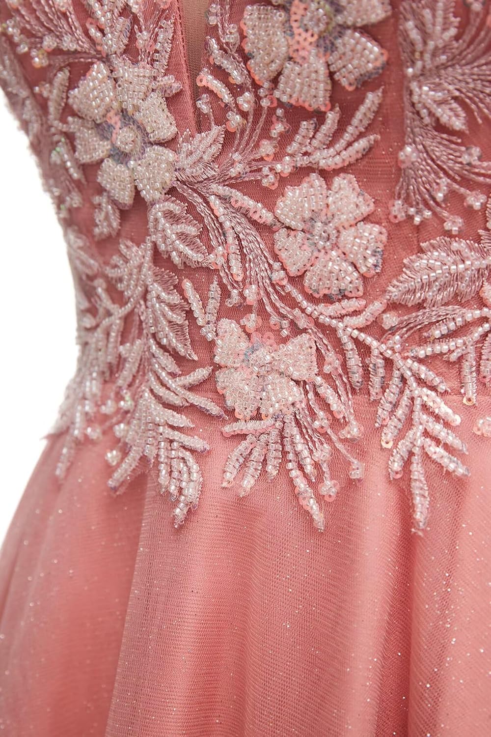 Sparkly Tulle Homecoming Dresses Short Lace Prom Dresses for Teens V Neck Beaded Cocktail Dresses