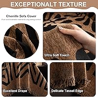 Vista 325 de VClife funda boho de sofá de felpilla para sofá seccional, funda antideslizante para sofá de 2 plazas, protector para mascotas con borlas, funda