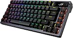 Clavier mécanique de jeu sans fil ASUS ROG Azoth – 75% TKL, connectivité tri-mode, interrupteurs linéaires ROG NX Snow pré-lubrifiés hot-swappable, keycaps en PBT, RGB, écran OLED, prise en charge PC/Mac - Noir