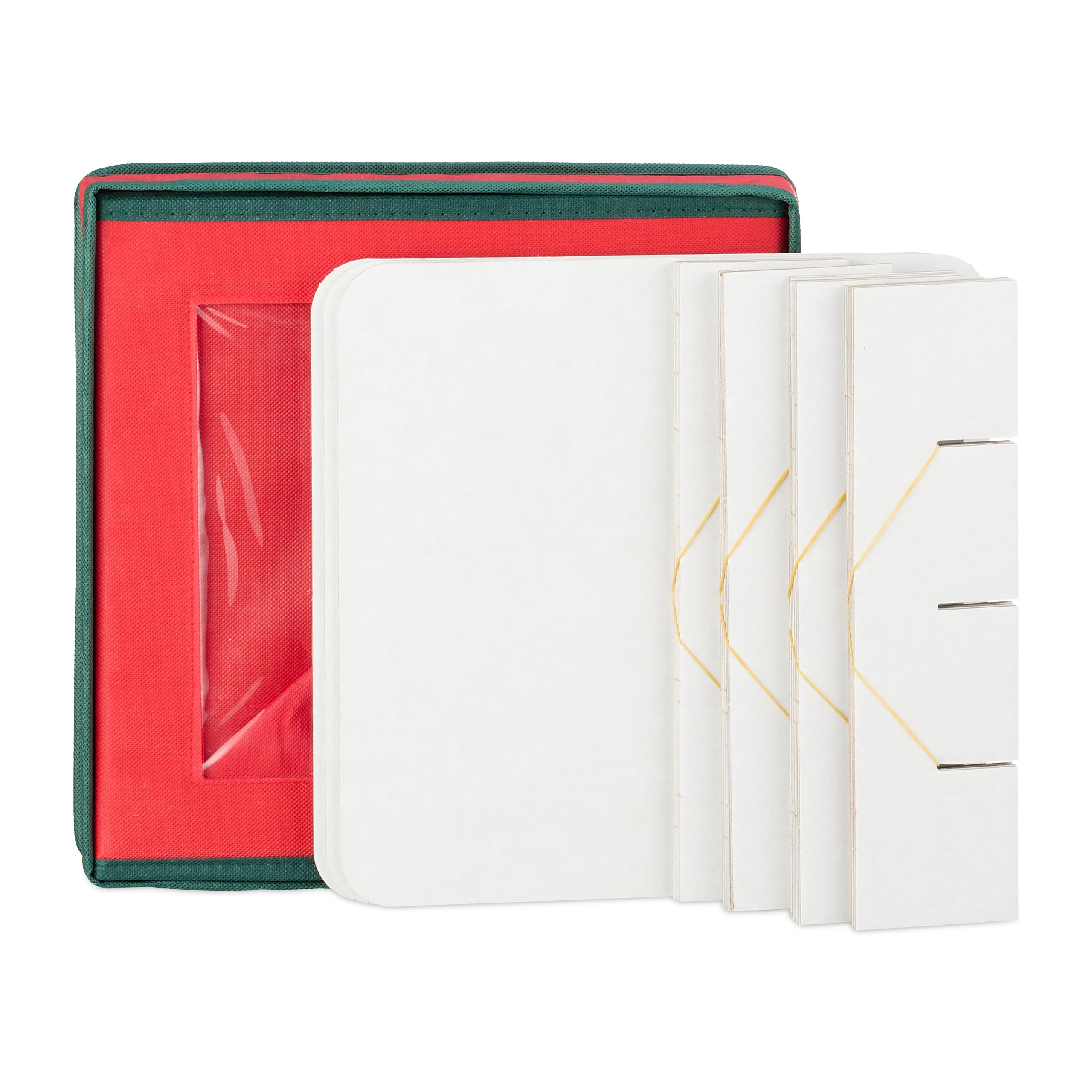 Scatola Organizzatrice Per Palline Di Natale Relaxdays - 128 Scomparti, 31x30x60 Cm, Trasparente E Rossa
