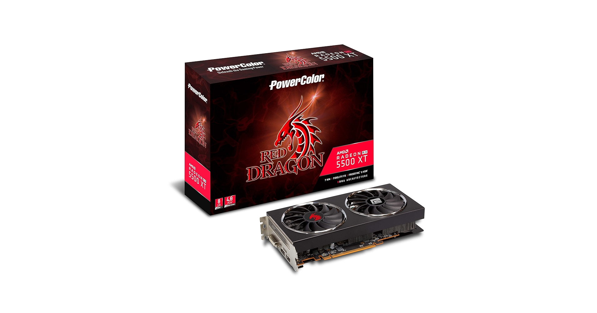 RX5500XT (VRAM8GB) PowerColor グラボ Amazon.com: PowerColor Red Dragon Radeon™ RX 5500 XT 8GB