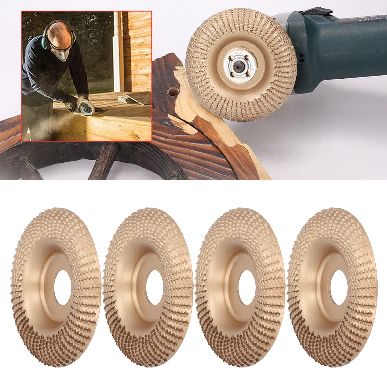 Roue de Polissage, Disque de Meuleuse En Acier Inoxydable de 16 Mm, Disque D'Épine de Meulage Pour Le Travail Du Bois, Meuleuse D'Angle, Affûtage de La Roue de Polissage/Gold