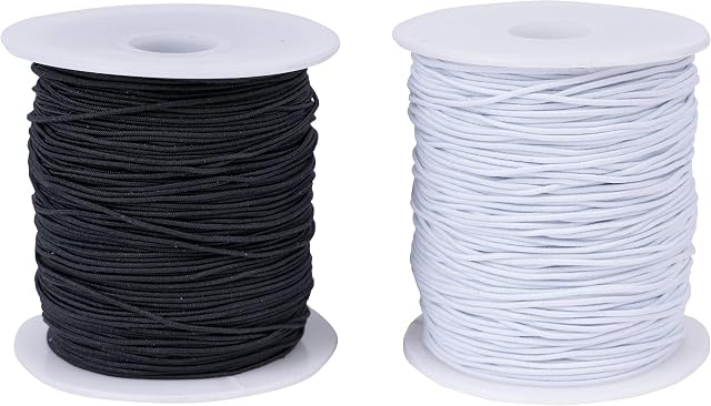 DERAYEE 200 Meters 1mm Elastic Cord Beading Cord,Stretch Fabric Craft String Sewing Thread for DIY Crafts Bracelets Necklaces