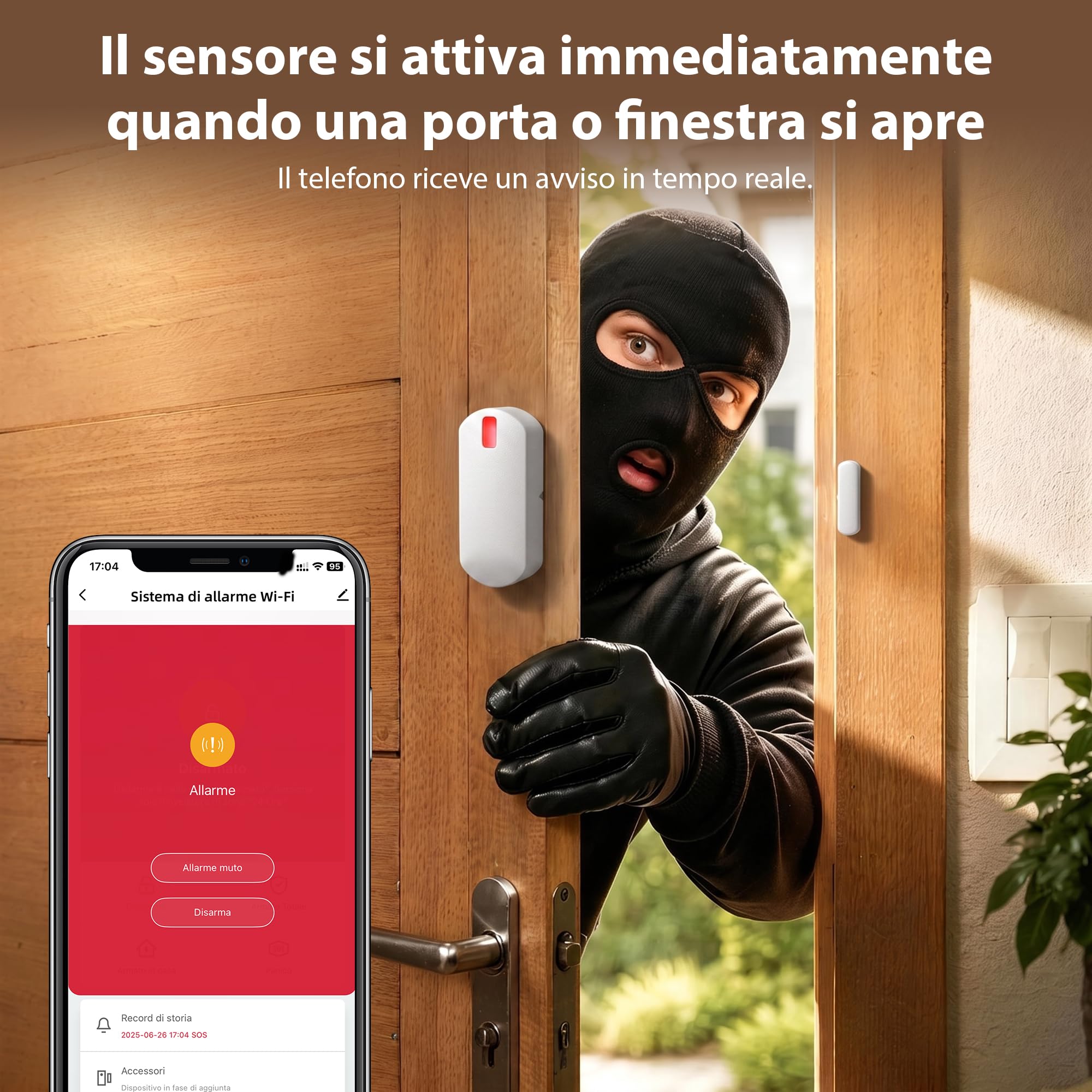 YISEELE Allarme Casa Senza Fili: Antifurto casa con Centrale 120dB e Controllo APP Gratuita - Proteggi famiglia e beni dagli intrusi in tua assenza - Salvavita Anziani – Compatibile Alexa & Google