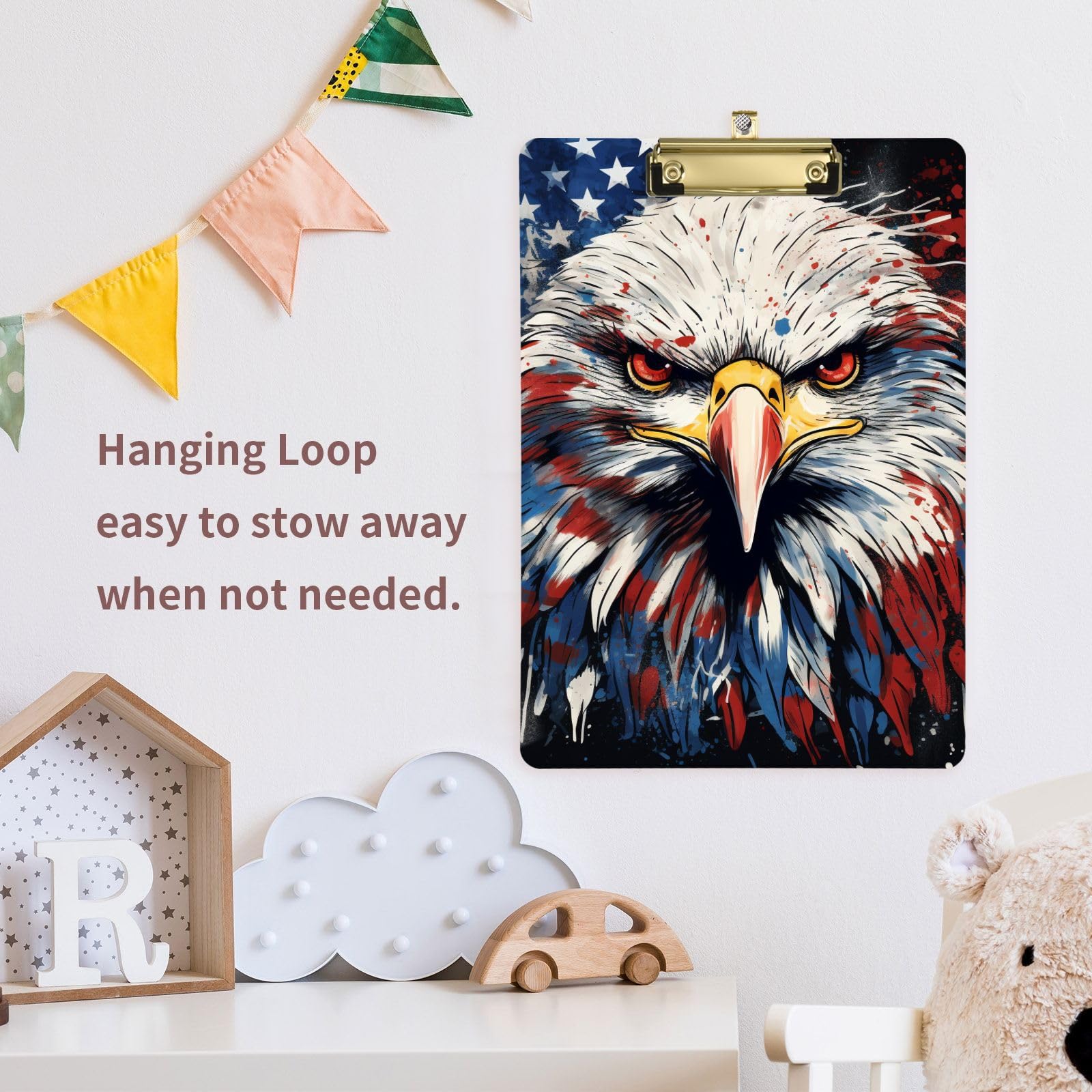 Tudguiloae Clipboard With Storage - High Capacity, Pen Holder, American Flag Design - View #5