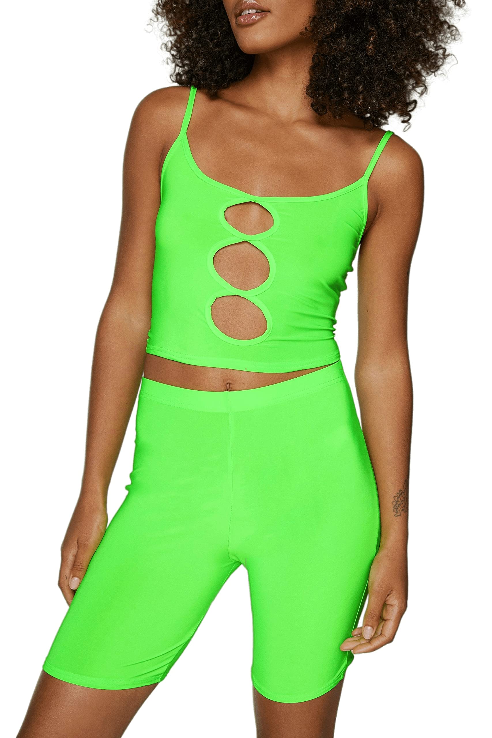 Crazy Girls Girls Neon Green Crazy Womens Cycling Shorts, Xl (Uk 16-18)