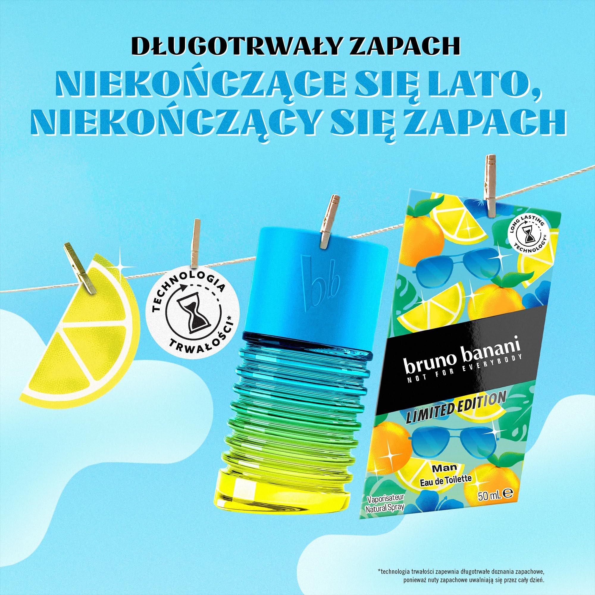bruno banani Man Summer Limited Edition męska woda toaletowa o owocowym zapachu fougère, 50 ml