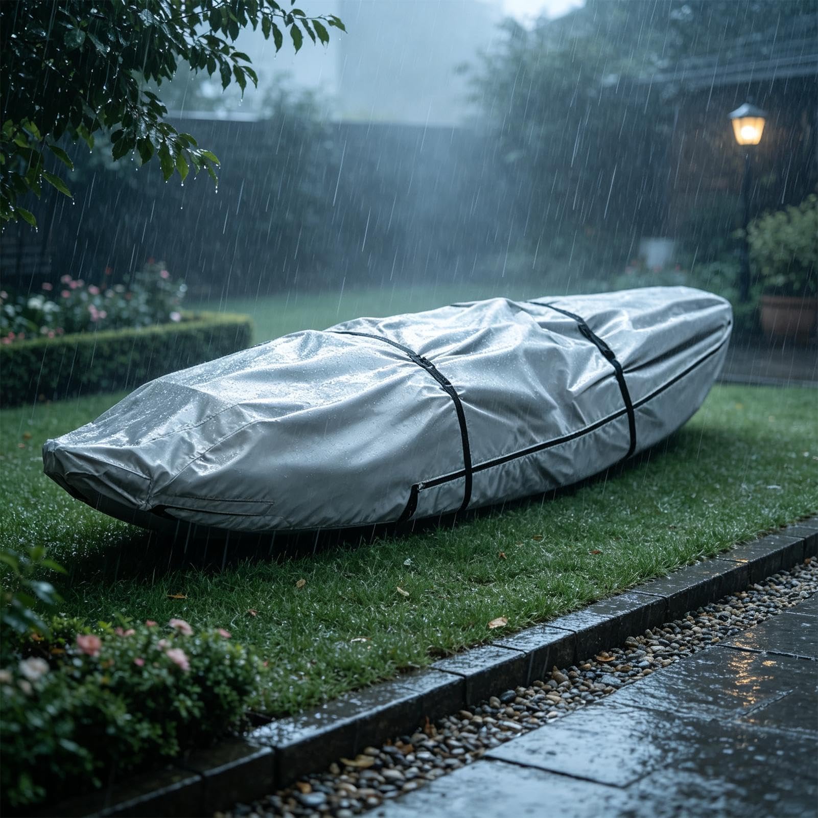 Kanu-Abdeckung 420D Oxford strapazierfähige UV-beständige wasserdichte | SUP-Hülle für Angelboot, Kanu, Paddelboard, Anhänger, Campingausflüge, Anlegestelle