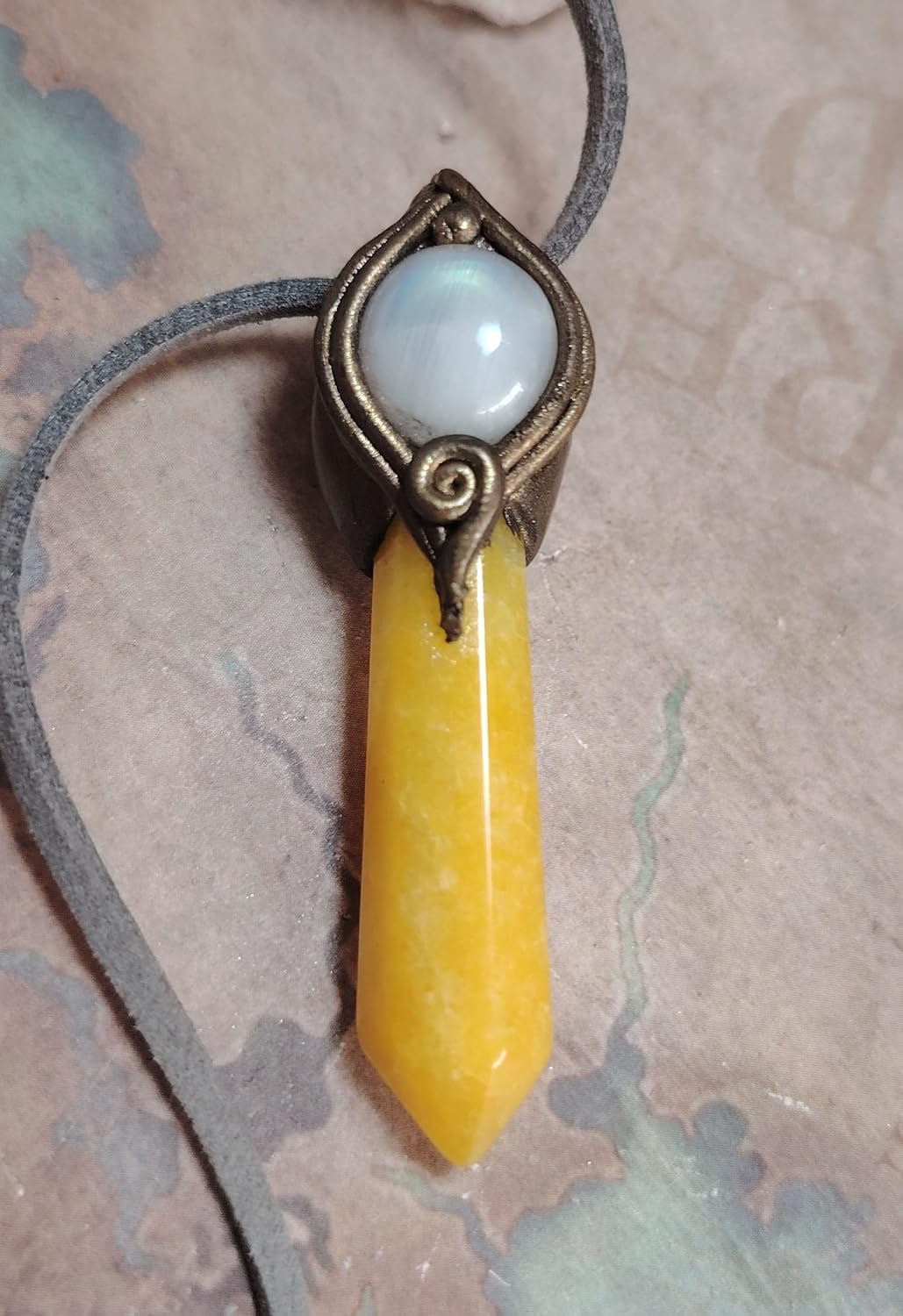 | Sunshine, Golden Healer Quartz and Yellow Labradorite Necklace | Spiritual Energy Healing Crystal Pendant | Natural Stone Amulet Gifts for Joy Happiness and Positivity