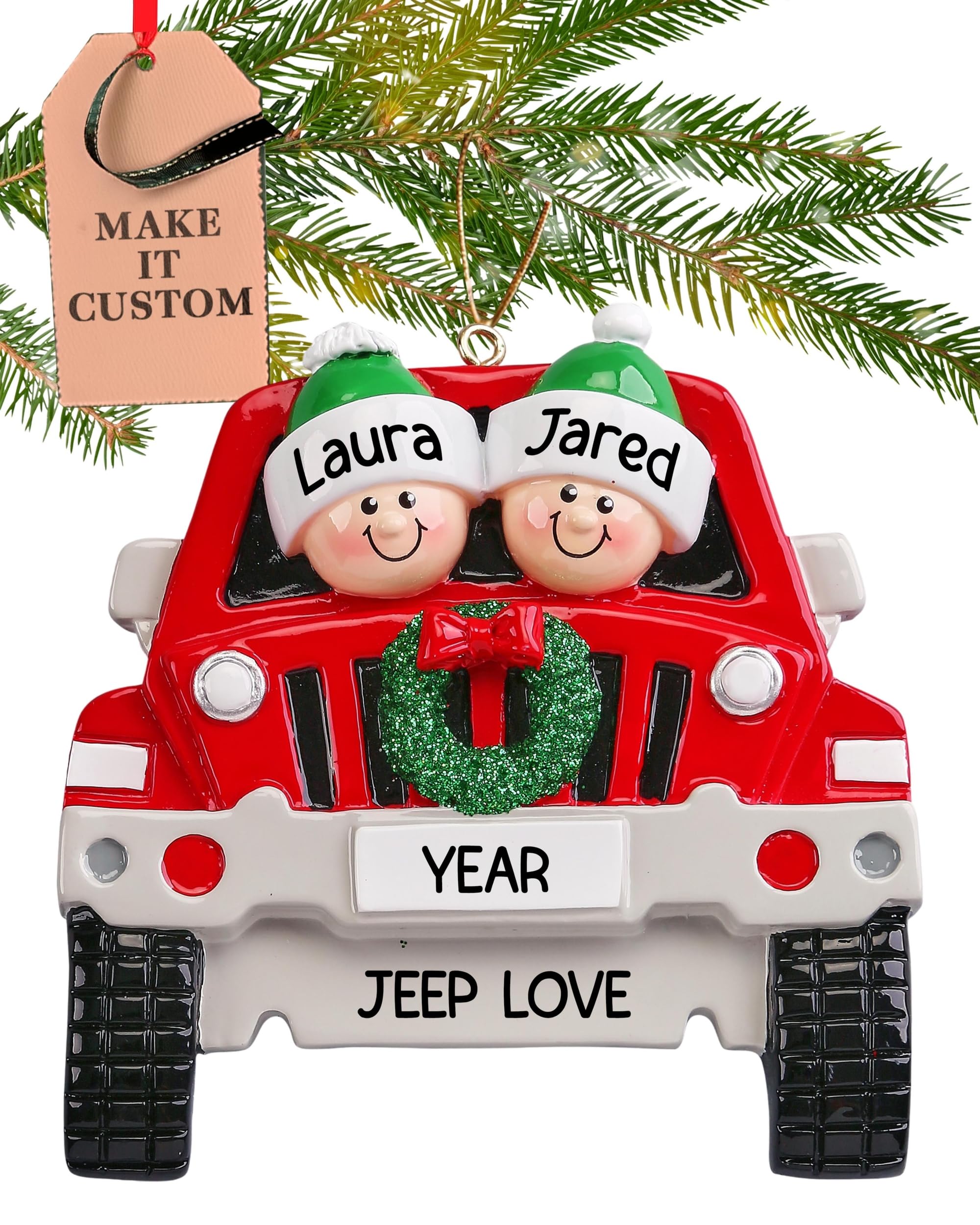 Personalized Couple Ornament 2025 | Free 24h Customization | Car Christmas Ornaments for Tree | Custom Gift Wrapped Family of 2 SUV Keepsake for Two Persons