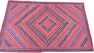 Mogul Interior Indian Decorative Tapestry Red Patchwork Wall Hanging Home Decor