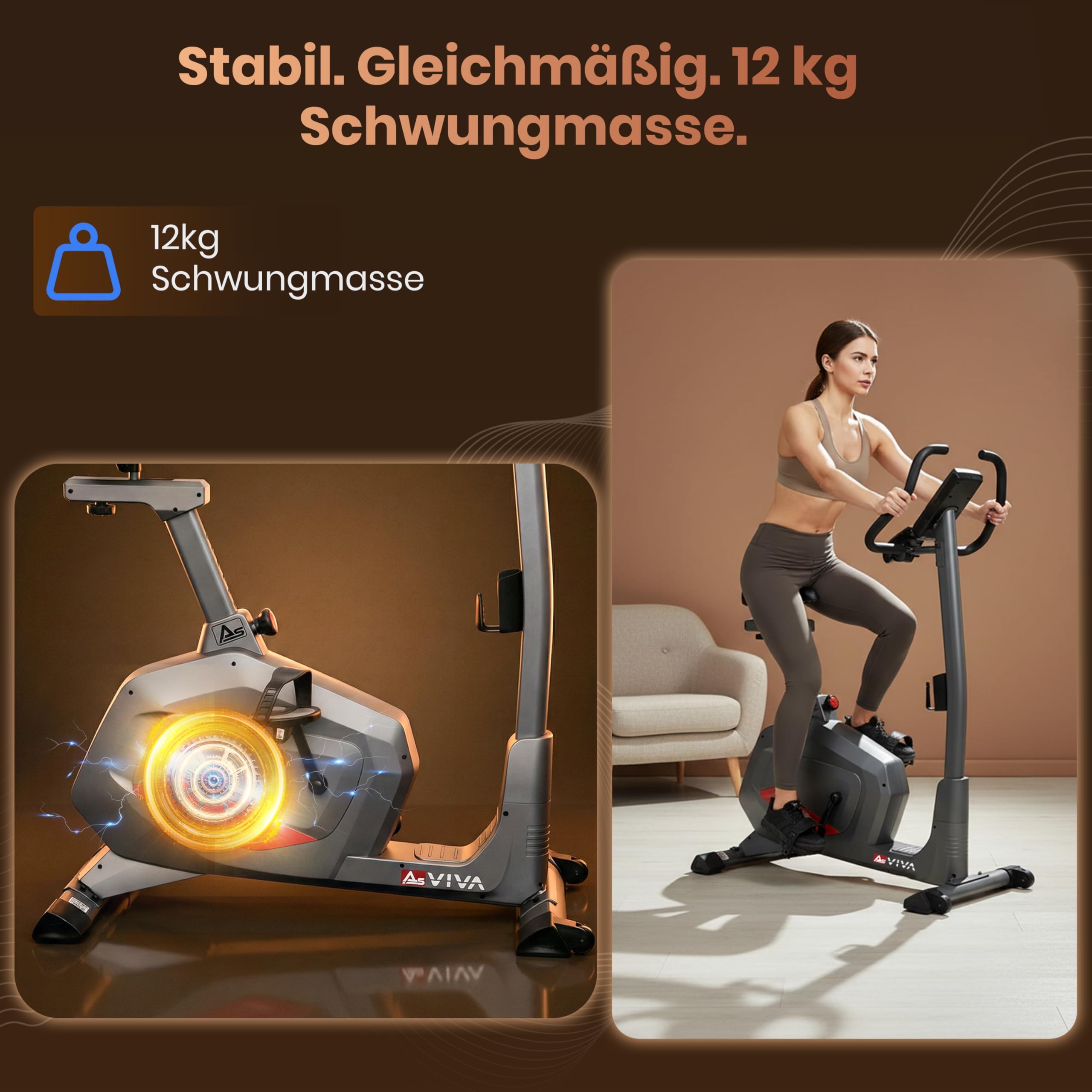 AsVIVA H22 domowy trenażer treningowy – rower fitness do domu, do treningu wytrzymałościowego wewnątrz