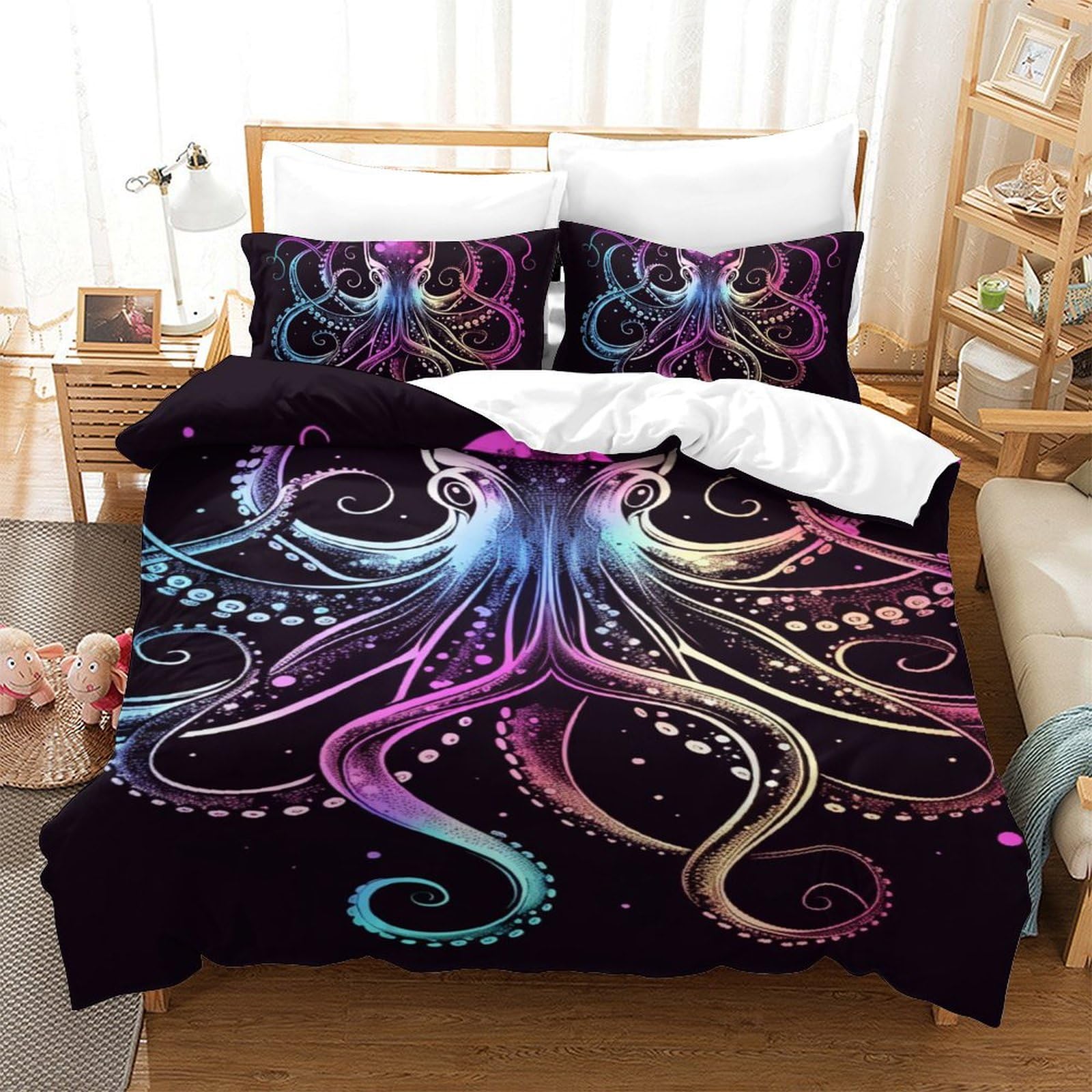 Parure de lit pieuvre 3D pour créer un cocon marin dans la chambre enfant