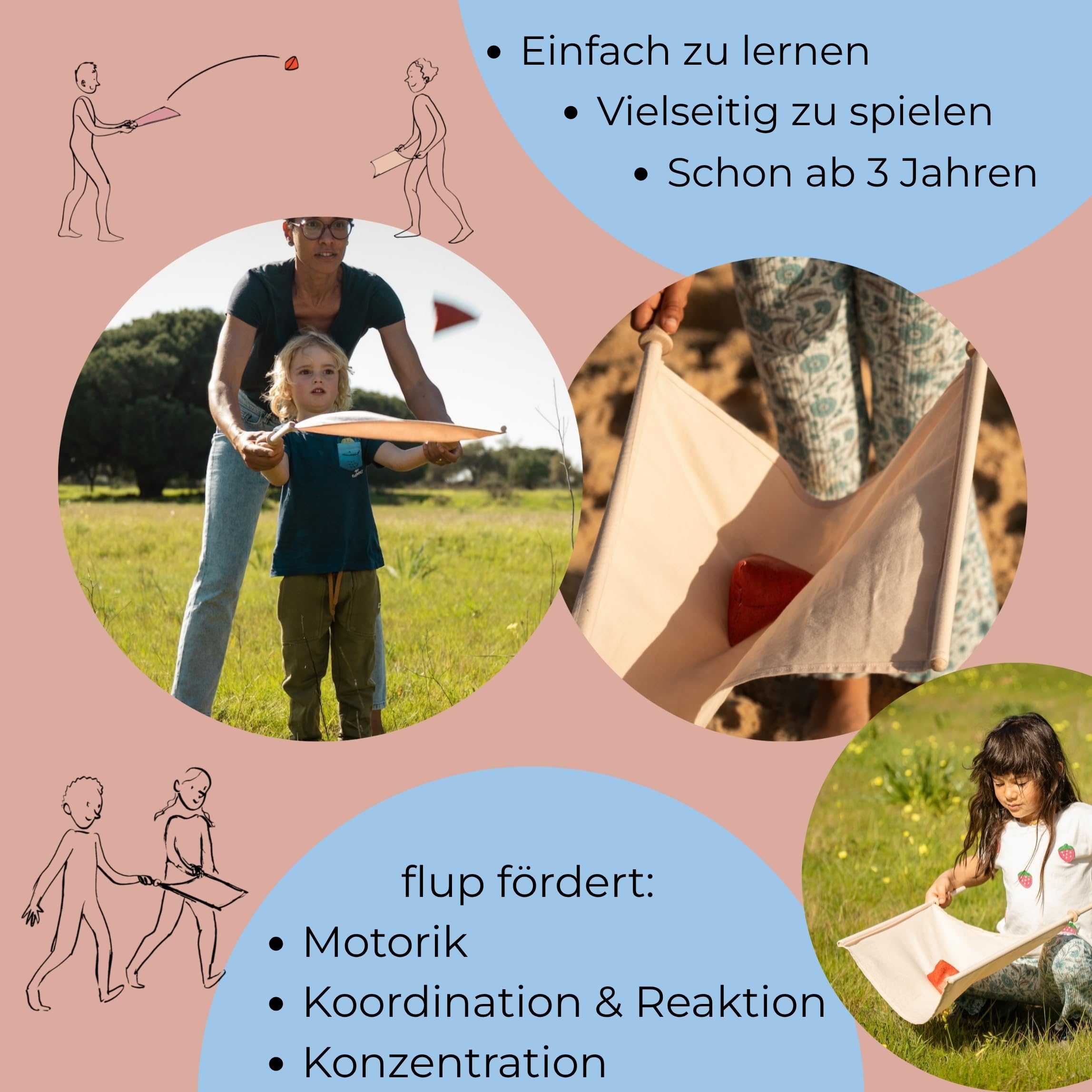 flup Wurfspiel – Outdoor Spiel für Kinder & Erwachsene | Geschicklichkeitsspiel & Fangspiel | Bewegungsspiel für Garten, Park & Strand | Nachhaltig & Made in Germany