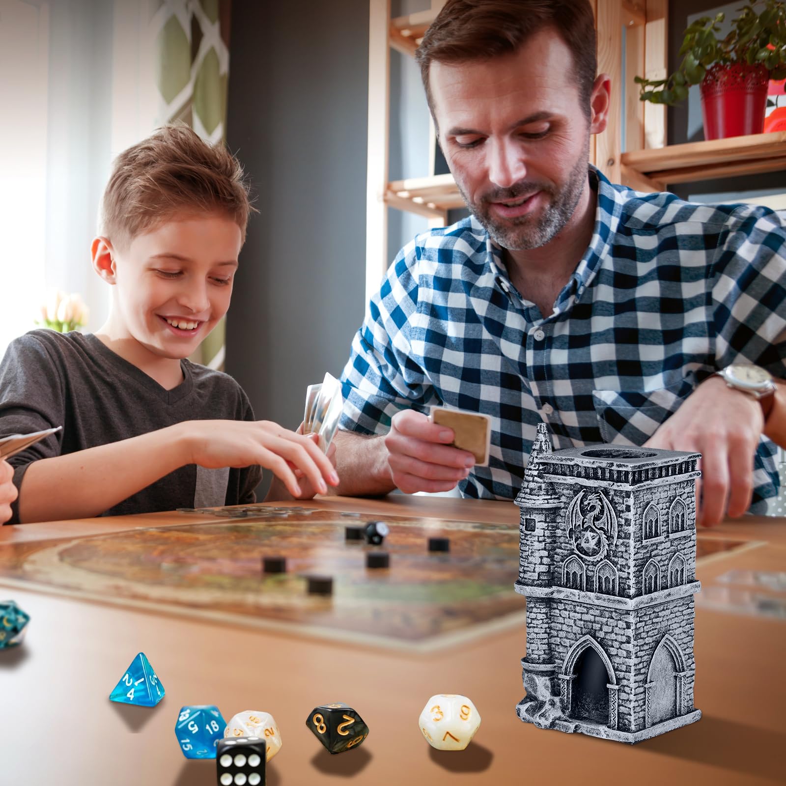 CheurYae Castle Dice Tower,Resin Dice Rolling Tower,Dragon Dice Tower Portable,Dice Tower for DnD RPG,Gifts for Player (Dice Not Included) - Image 4