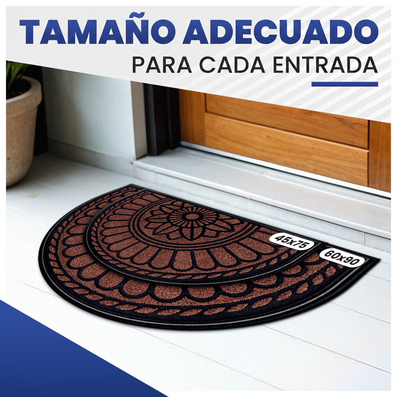 Mibao Felpudo semicircular Exterior - Felpudo Entrada casa Resistente Rojo