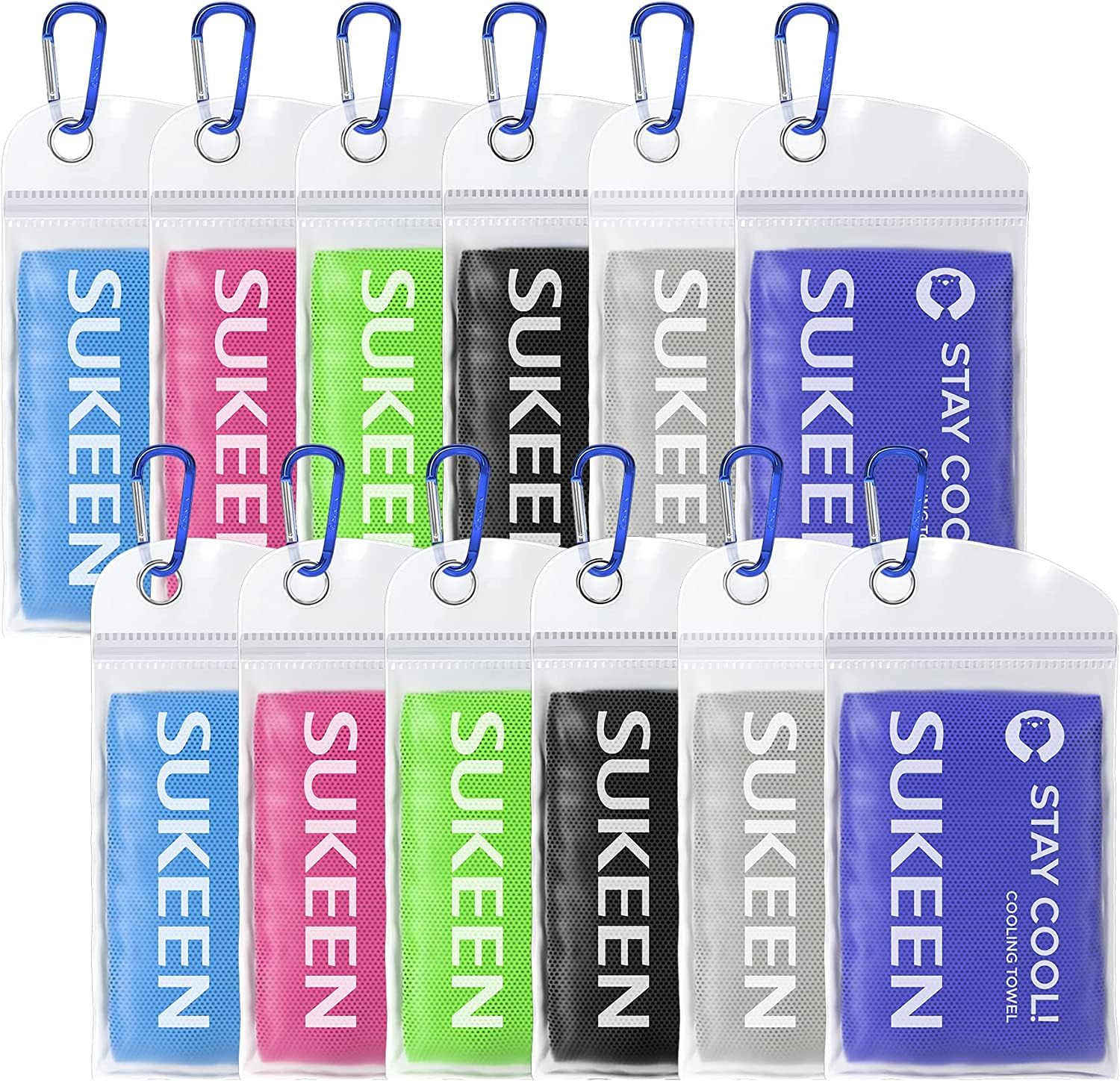 Amazon｜Sukeen 冷却スポーツタオル 12枚パック バルク(40インチx12