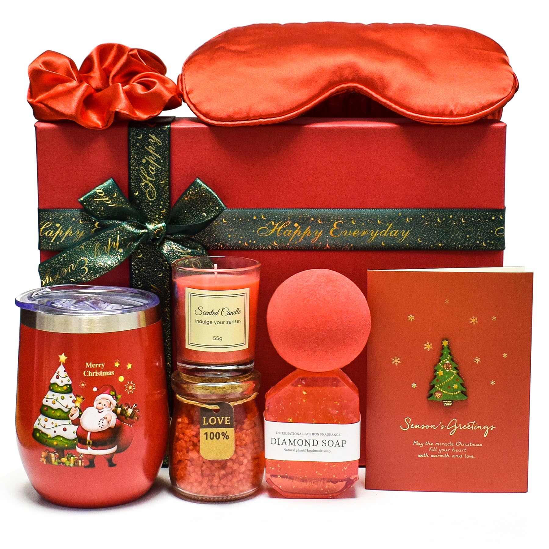 Amazon.com: Christmas Gift Box for Women - Unique Spa Holiday Gift Basket Set for Women, Her ...