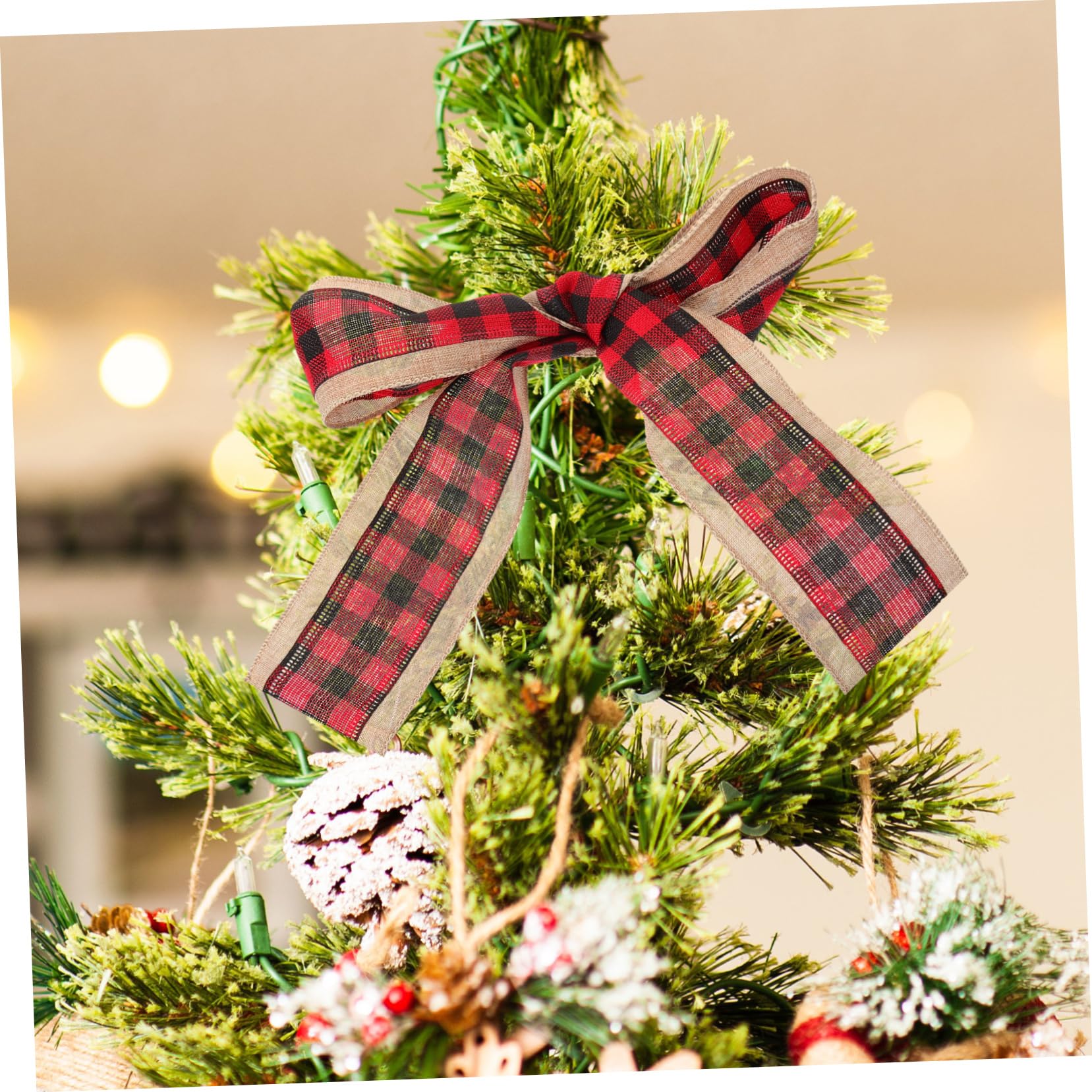 Lurrose 10 Stück Weihnachtsband Weihnachtsbaumband Weihnachtsverpackungsband Blumenstrauß Verpackungsband Weihnachtsband Ornament Weihnachtsleinenbänder DIY Bastelband