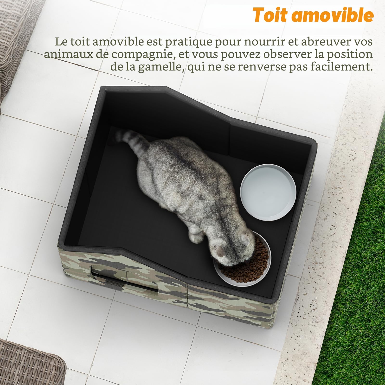 Niche pour Chat Exterieur, Cabane Chat Exterieur Facile à Laver, Résistance à La Chaleur et au Froid, Niche D'extérieur pour Chats pour Animaux Domestiques Errants et Chats Domestiques