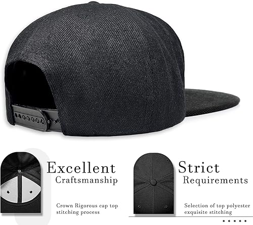 Miniatura 5 de Negi Snapback Hats for Mens Hat Fitted Mountain Gaming Trucker Dad Black Flat Bill Adjustable Baseball Cap Brim