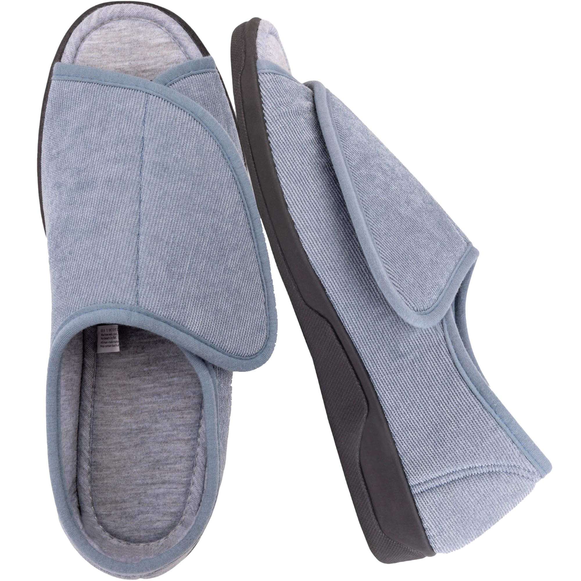 Women's Extra-Wide Furry Memory Foam Diabetic Slipper with Adjustable Closures