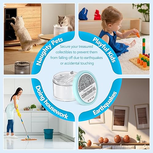 Miniatura 3 de Gel de exhibición de 10 onzas para museo, cera transparente extraíble para exhibición de museo para colección fija y decoraciones para evitar caídas