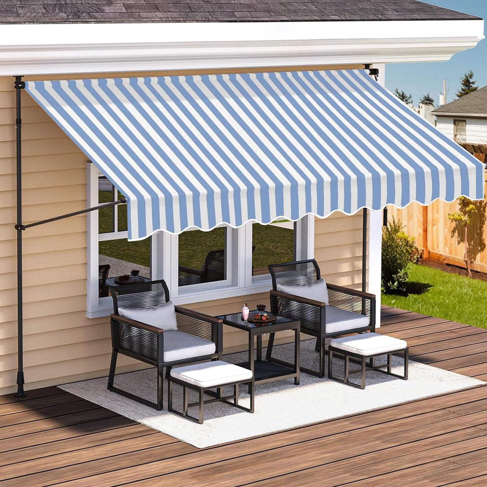 Store banne rétractable robuste haut de gamme imperméable pour pergola de jardin élégante