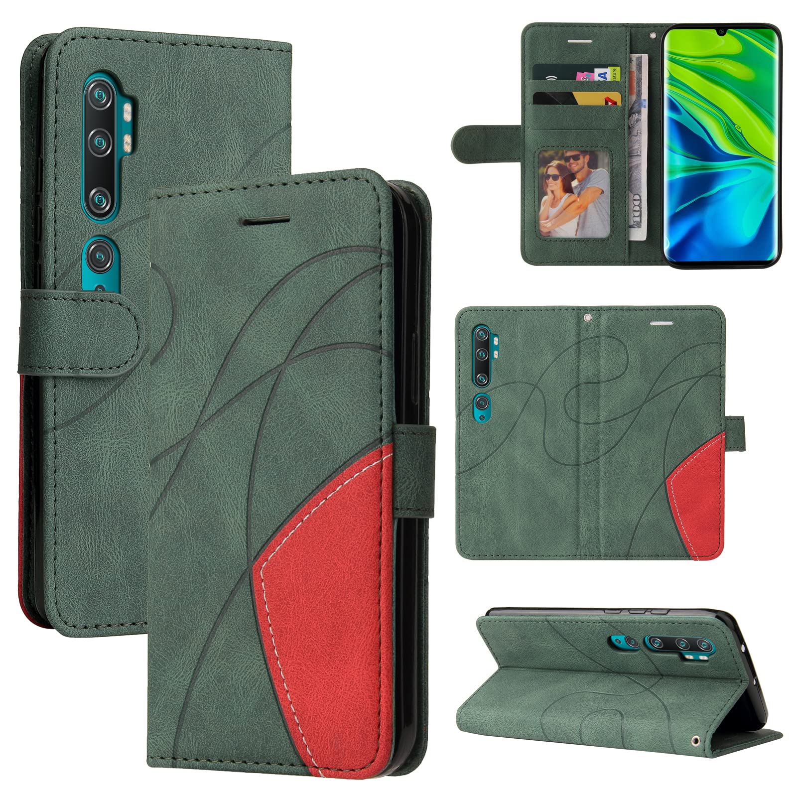 Compatibile con/sostituzione per Xiaomi Mi CC9 Pro/Note 10 / Note 10 Pro Custodia in pelle PU protezione slot per carte di credito copertura a portafoglio TXSJW2 (13