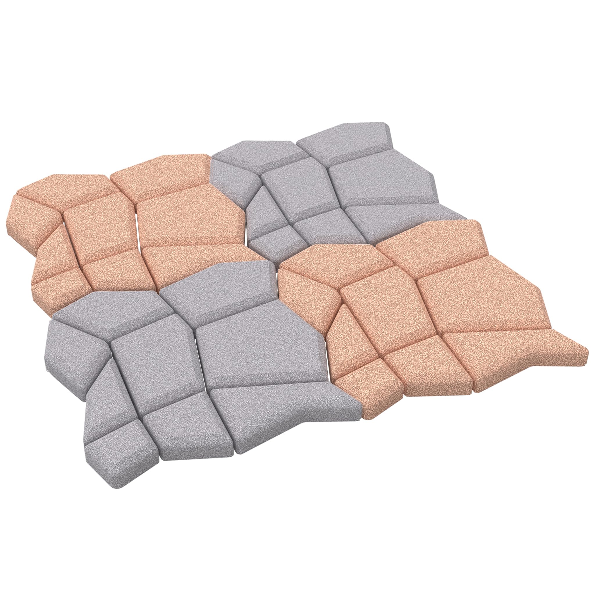 XMTECH Molde para pavimento DIY para pavimentos, aceras, hormigón, encofrado, molde de plástico, forma irregular, molde para pavimentos, césped, jardín (3 unidades)