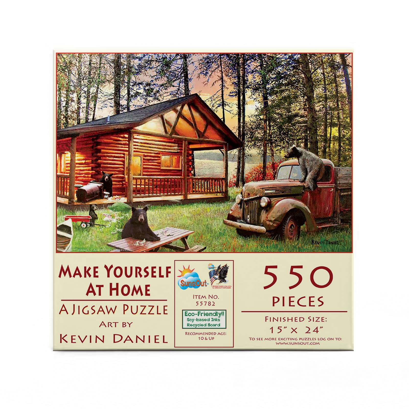 SUNSOUT INC - Make Yourself at Home - 550 pc Jigsaw Puzzle by Artist: Kevin Daniel - Finished Size 15" x 24" - MPN# 55782