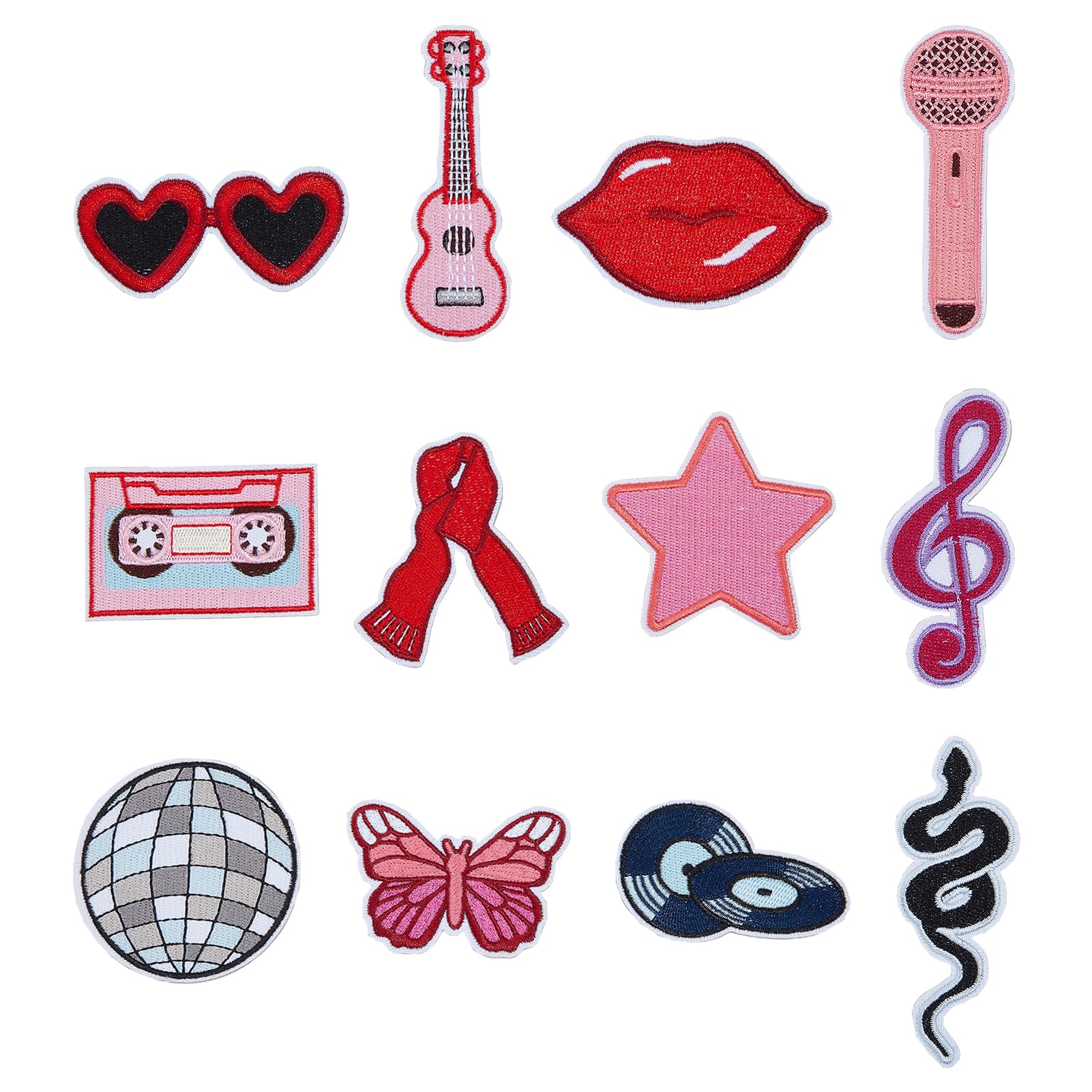 letsinstyle 12 Pcs Music Singer Iron on Patch, Musician Embroidered Appliques, Fashion Embroidery Sew on Patches Music Fans Party Repair Decal for Clothes Dress Jeans Backpack Hat Decoration