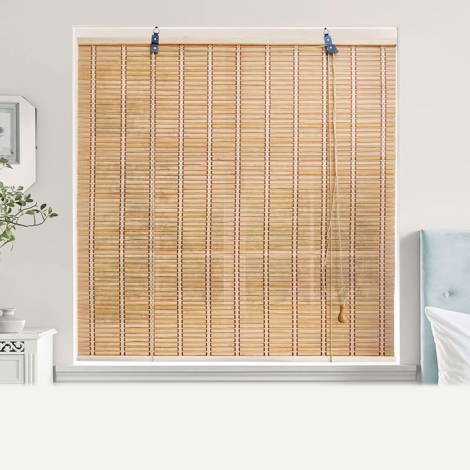 Bamboo Blinds Roman Shades for Windows Bamboo Shades for Indoor Windows - Custom Sizes UV Protection, Blinds for Patio, Porch, Living Room, Easy to Install, Breathable