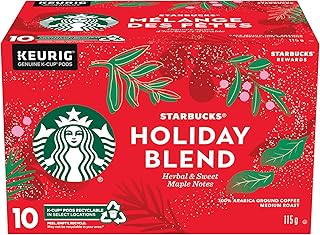 Starbucks Holiday Blend, Medium Roast Coffee, Single Serve Keurig Certified Recyclable K-Cup Pods for Keurig Brewers, 60 Count