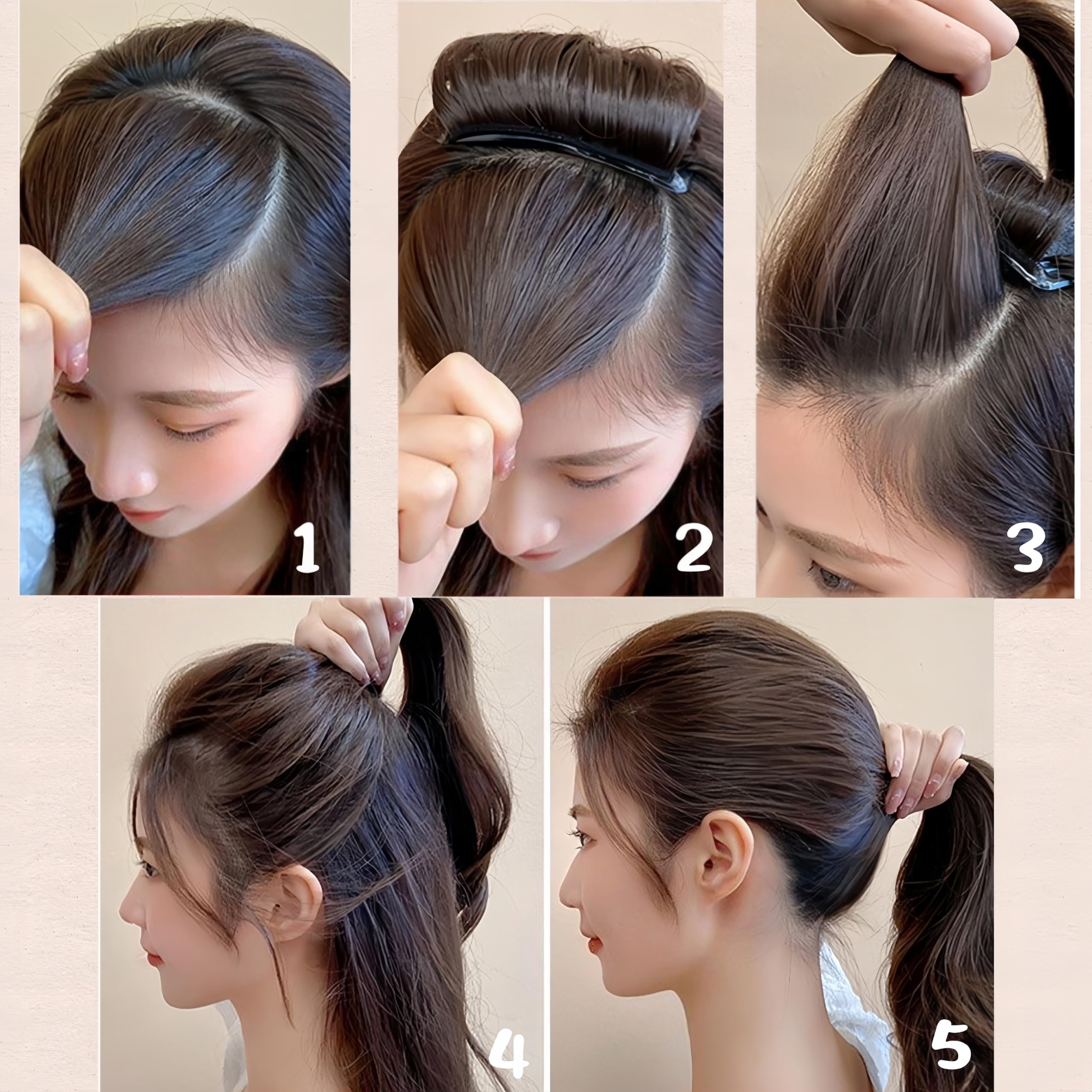 3pcs Hair Bun Invisible False Hair Clip, Hair Base Bump Fluffy Hair Pad Styling Insert Tool Volume Accessories Increased Hair Padfor for Women and Girls Hairstyle - Image 3
