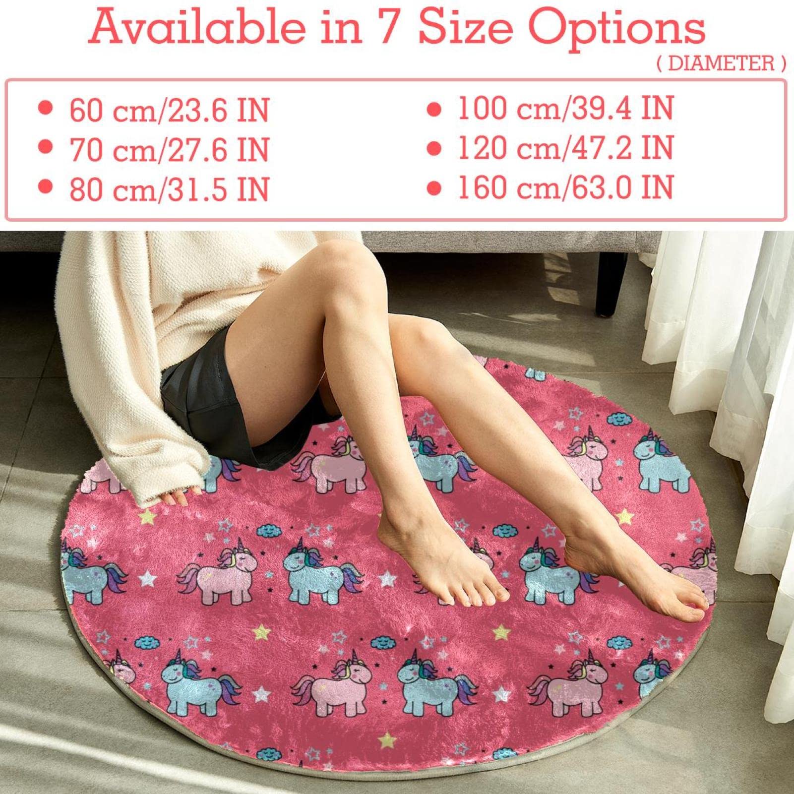 Teppich für Schlafzimmer, Wohnzimmer, Arbeitszimmer, Rosa, Blau