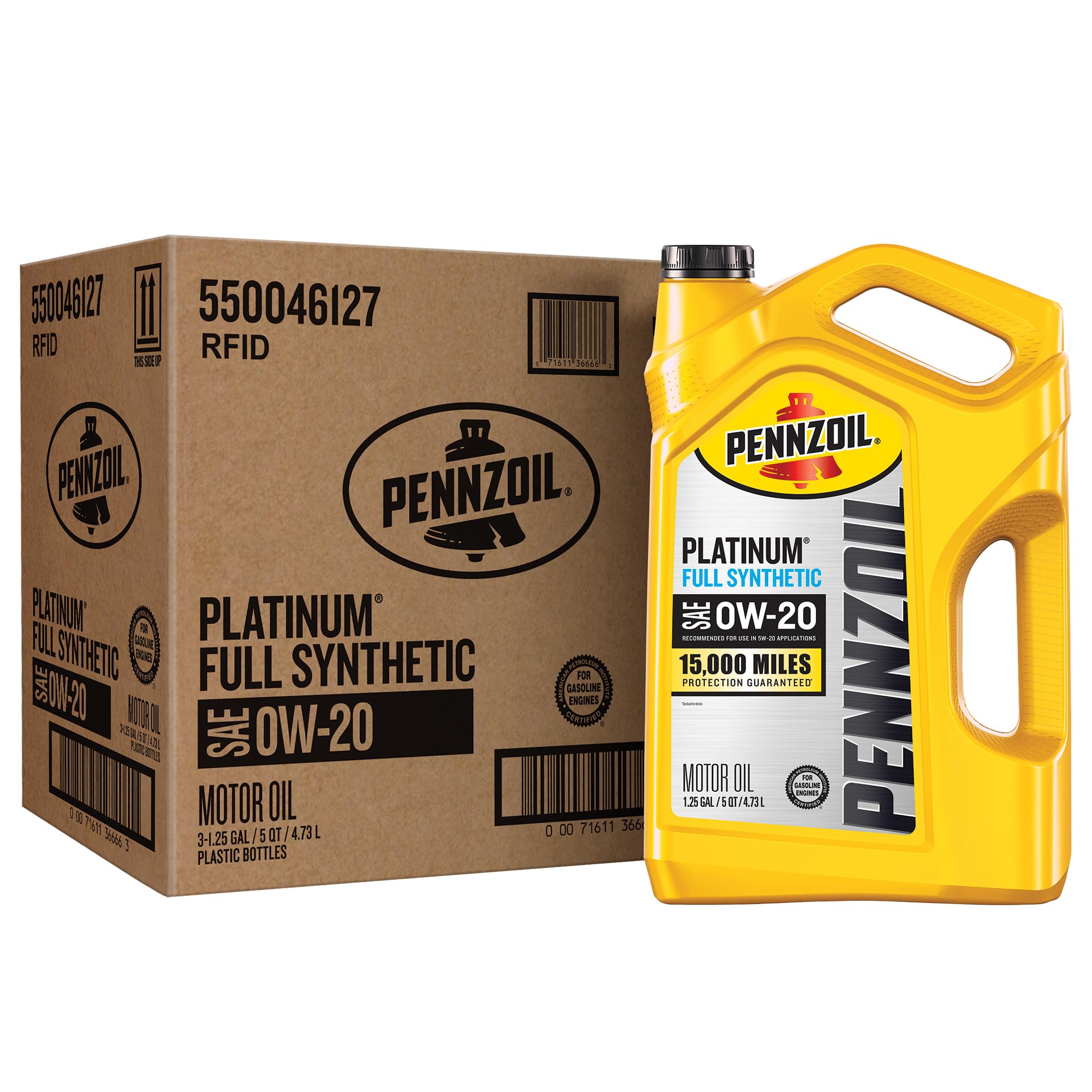 Amazon | Pennzoil Platinum フルシンセティック 0W-20 モーターオイル