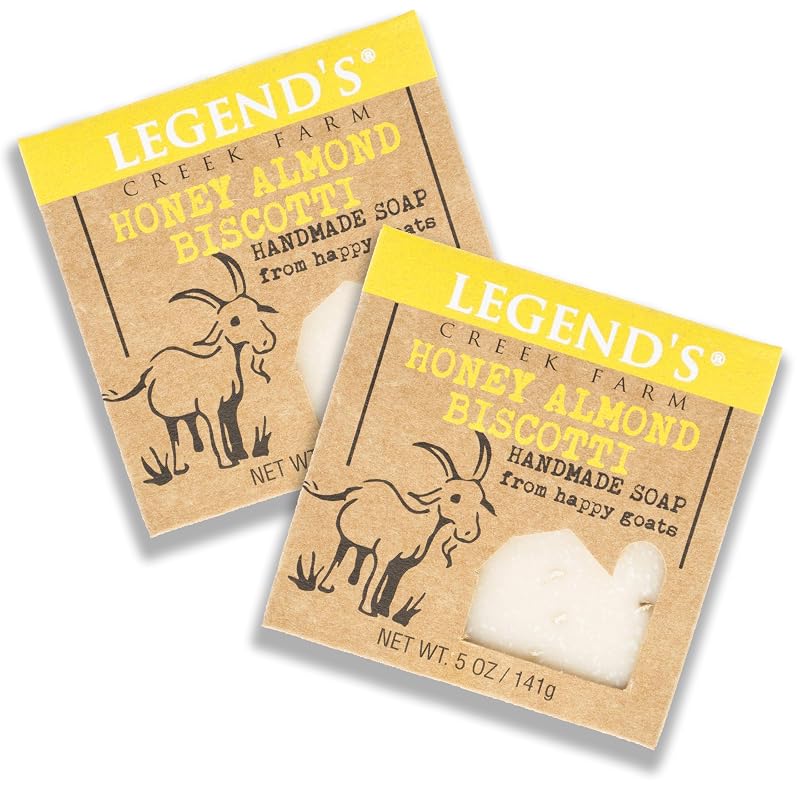 Legend's Creek Sabonete em Barra de Leite de Cabra Honey Almond Biscotti, 142 g