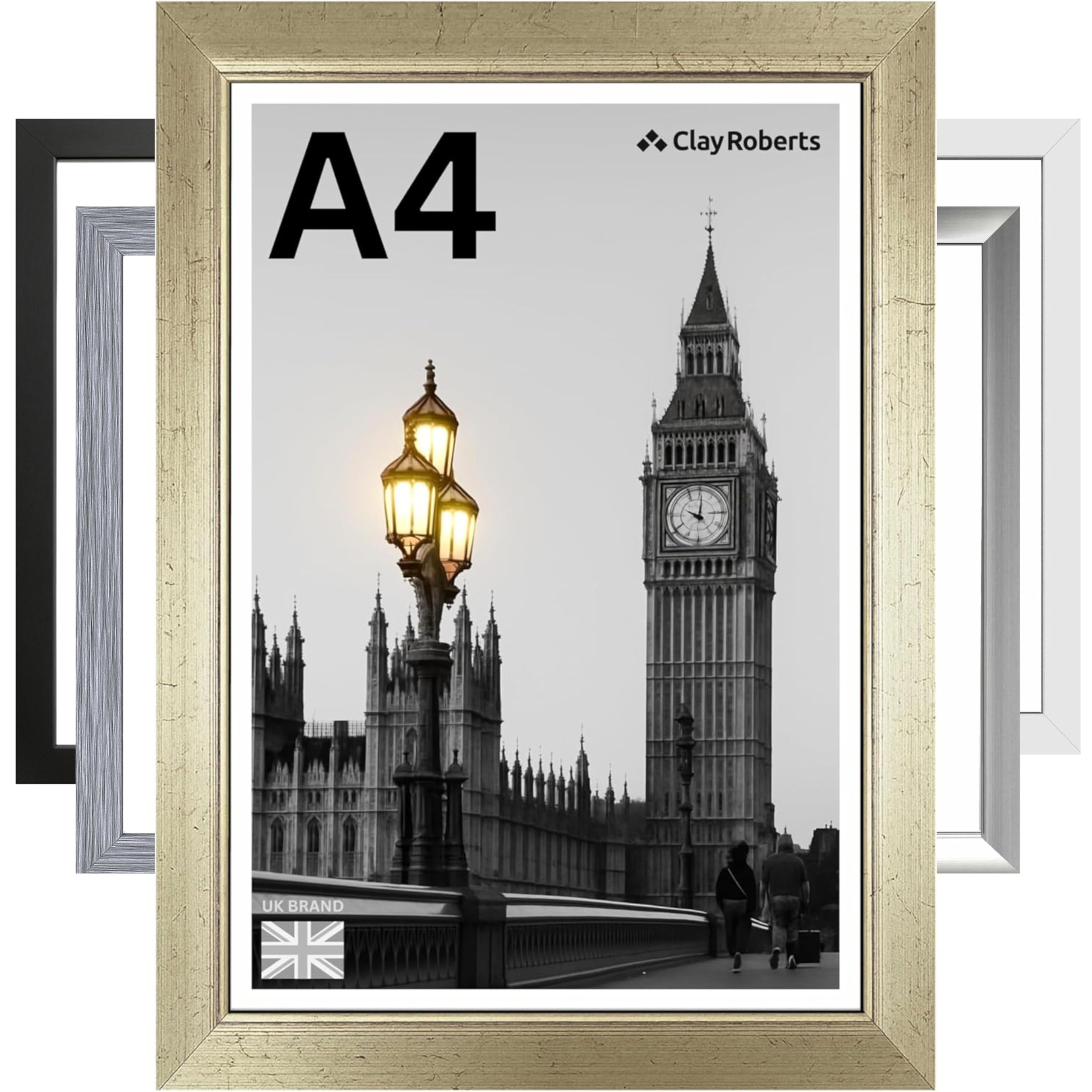 A4 Photo Frame, Gold, Picture Frame, Certificate, Art Print Poster, 21cm x 29.7cm, Gold Frames, A4 Photo Collage Gallery Display