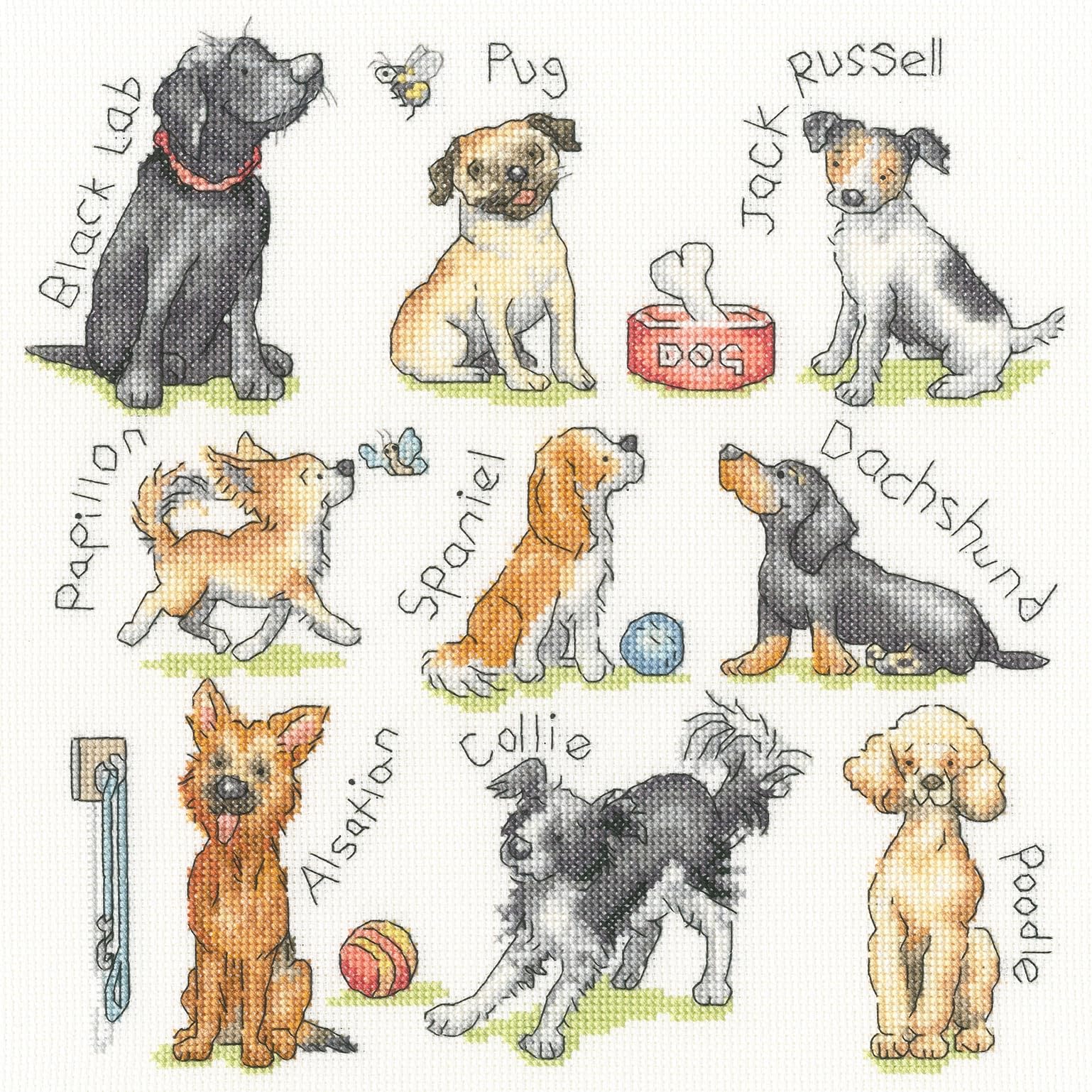 Bothy Threads Counted Cross Stitch Kit - Woof!