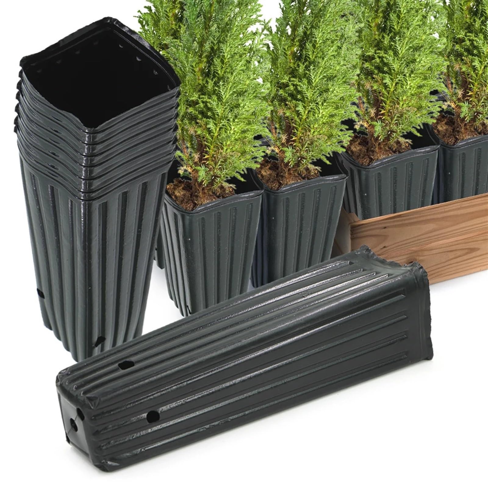 Hoher Blumentopf mit Entwässerungslöchern, 20,3 cm, 20 Stück, Baumzuchtbehälter für den Innen- und Außenbereich, ideal für Pflanzenzucht