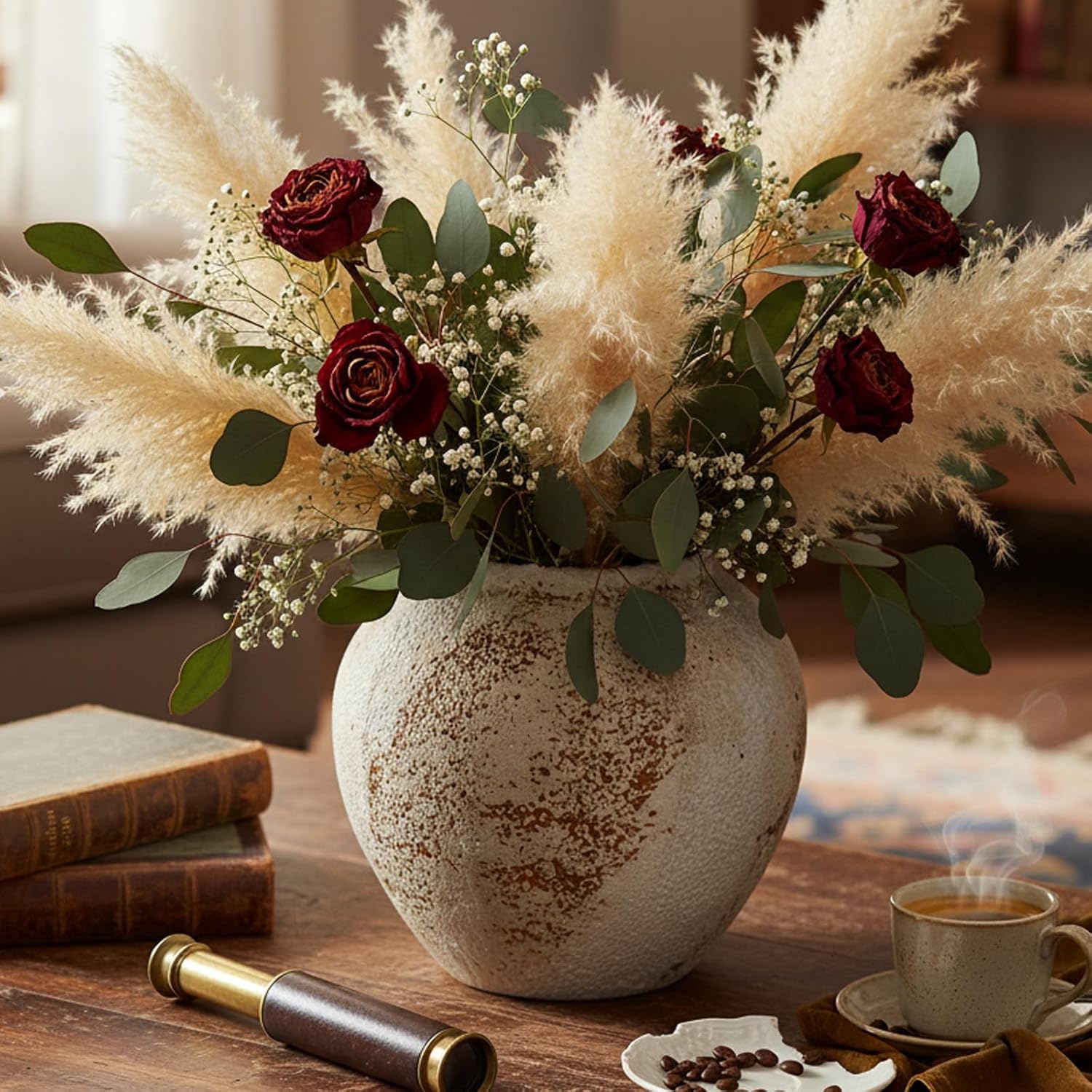 Small Ceramic Vase, 7.9 Inch Minimalist Decorative Farmhouse Vase for Home Decor, Living Room, Shelf Decor, Entryway, Wedding, Table Decoration - Image 7