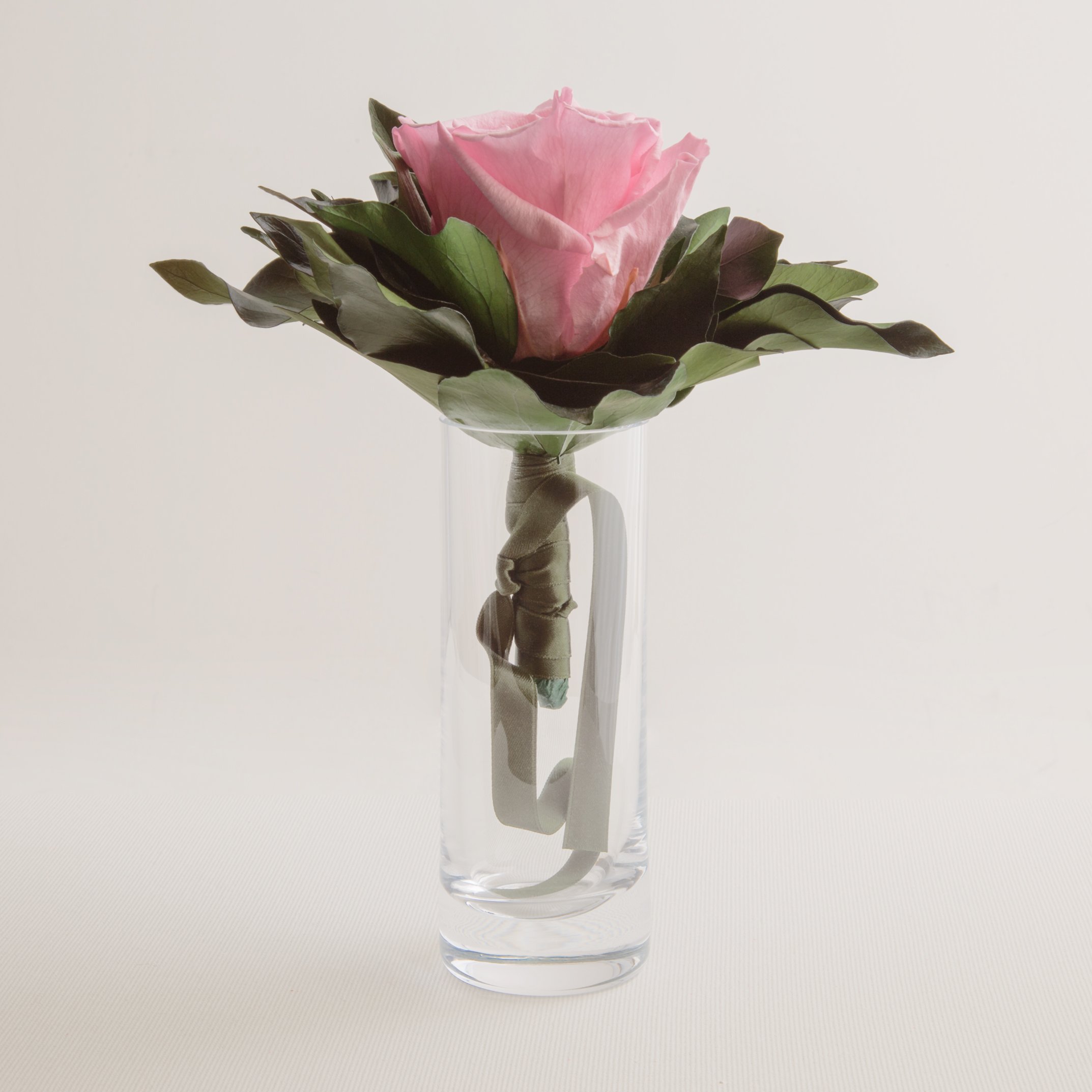 Blumenstrauß langhaltend Ewige Rose konserviert mit Glasvase haltbar 3 Jahre von ROSEMARIE SCHULZ GmbH Heidelberg (Rosa)