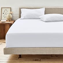 RELIANCE Bedding Luxury 400 Thread Count 40cm Extra Deep Small Double Fitted Sheets 100% Egyptian Cotton Corner Elastic Deep Fitted Bed Sheets 4FT– Hypoallergenic & Breathable Cotton Fitted Sheet